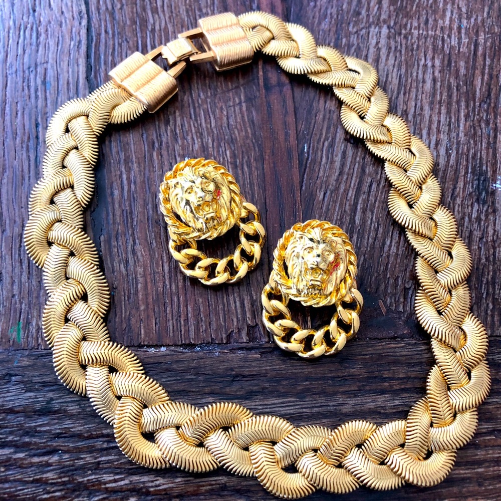 Vintage 1980s Ann Kleine necklace and earrings set